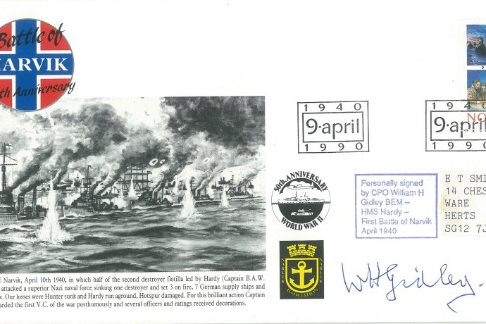 Naval cover Battle of Narvik Sgd W H Gidley