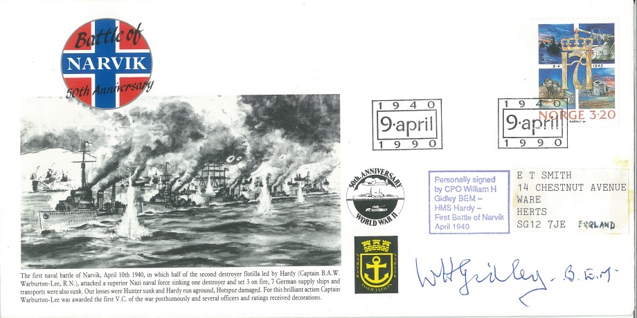 Naval cover Battle of Narvik Sgd W H Gidley