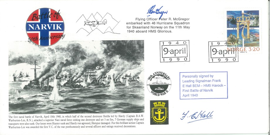 Naval cover Battle of Narvik Sgd F E Hall and P R McGregor of 46 Sq