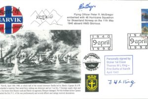 Naval cover Battle of Narvik Sgd W L King and P R McGregor of 46 Sq