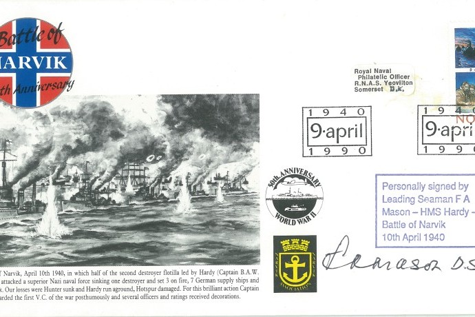 Naval cover Battle of Narvik Sgd F A Mason