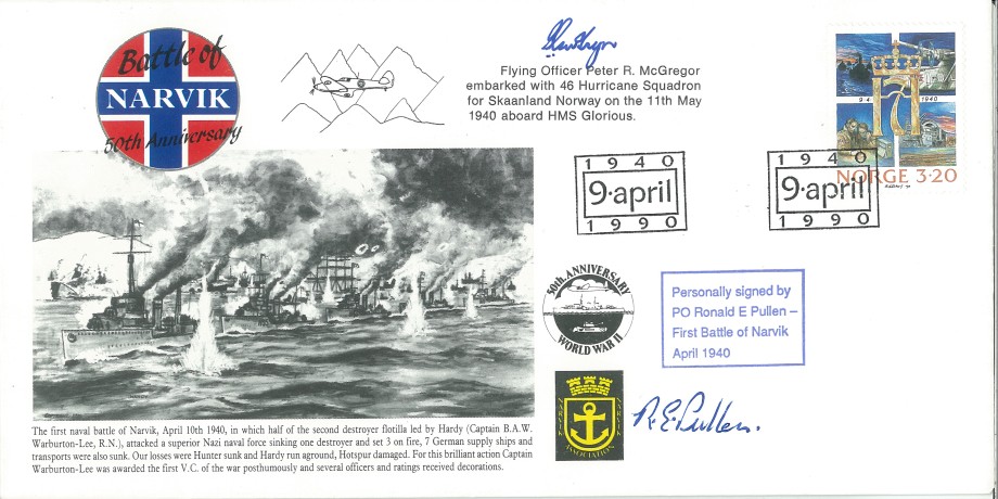 Naval cover Battle of Narvik Sgd R E Pullen and P R McGregor of 46 Sq