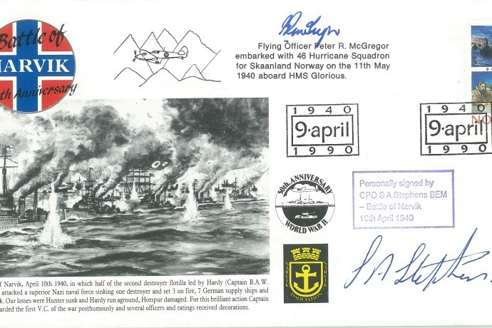 Naval cover Battle of Narvik Sgd S A Stephens and P R McGregor of 46 Sq