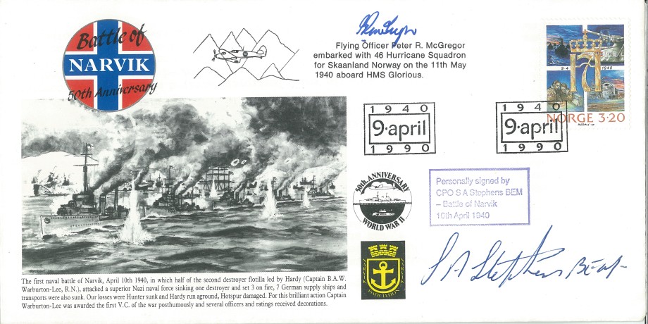 Naval cover Battle of Narvik Sgd S A Stephens and P R McGregor of 46 Sq