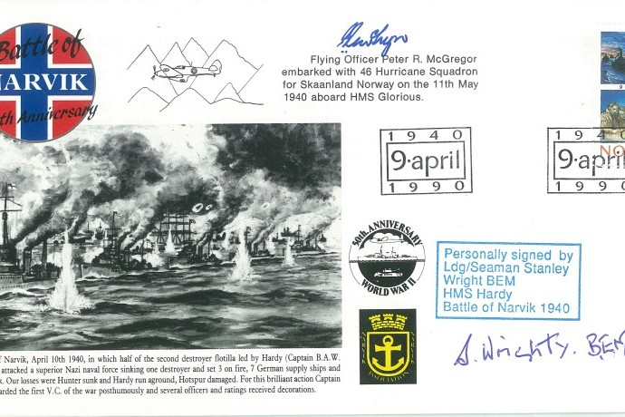 Naval cover Battle of Narvik Sgd S Wright and P R McGregor of 46 Sq