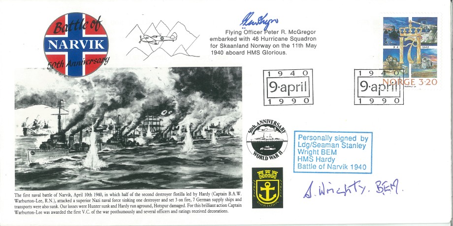 Naval cover Battle of Narvik Sgd S Wright and P R McGregor of 46 Sq