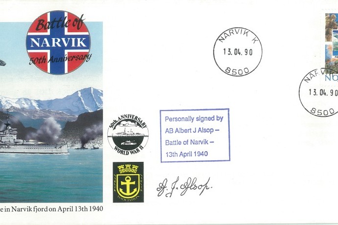 Naval cover Battle of Narvik Sgd A J Alsop