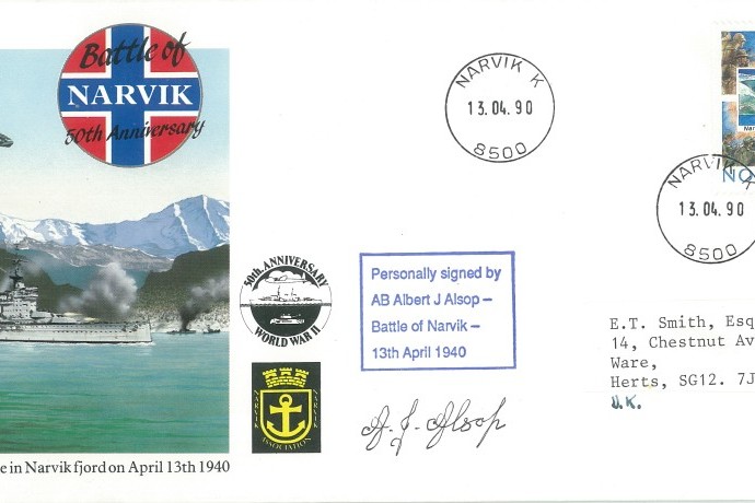 Naval cover Battle of Narvik Sgd A J Alsop