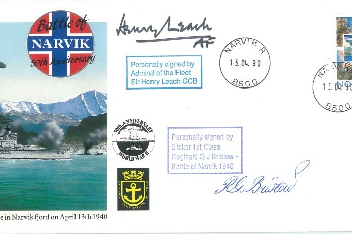 Naval cover Battle of Narvik Sgd R G J Bristow and Sir Henry Leach