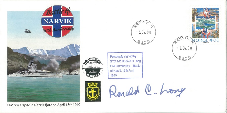 Naval cover Battle of Narvik Sgd R C Long