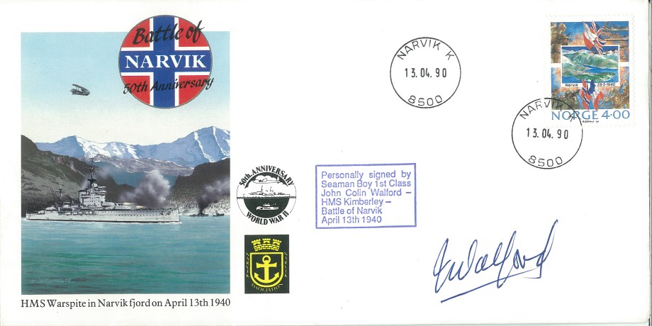 Naval cover Battle of Narvik Sgd J C Walford