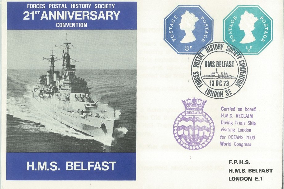 HMS Belfast cover HMS Belfast postmark