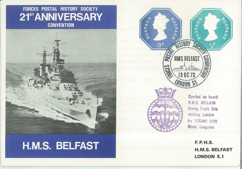 HMS Belfast cover HMS Belfast postmark