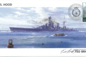 HMS Hood cover Signed by one of the 3 survivors of the sinking of HMS Hood Ted Briggs