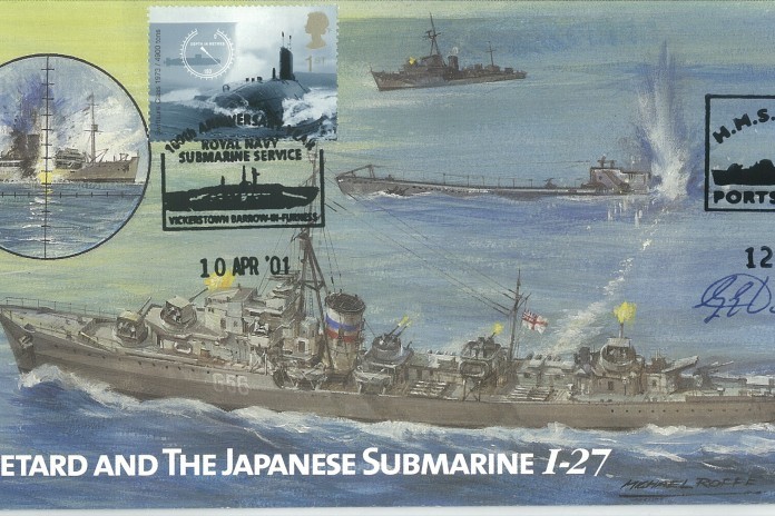 HMS Petard cover Signed by AS G E Dixon who was serving on HMS Petard in this action