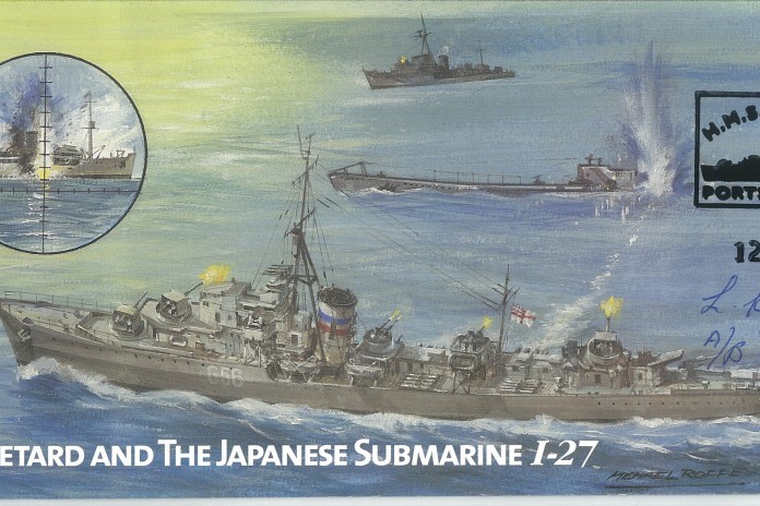 HMS Petard cover Signed by AB L Hemus who was serving on HMS Petard in this action