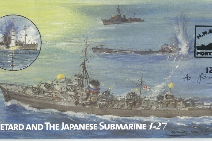 HMS Petard cover Signed by AS J Simpson who was serving on HMS Petard in this action