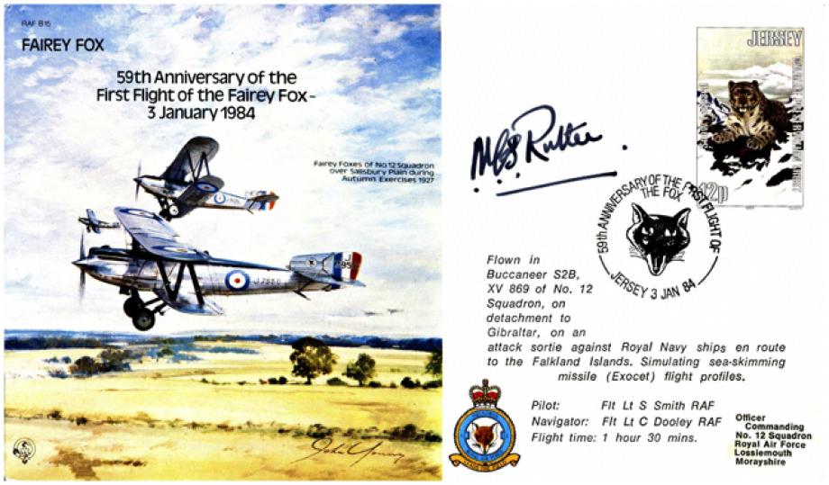 Fairey Fox cover Signed AVM N C S Rutter