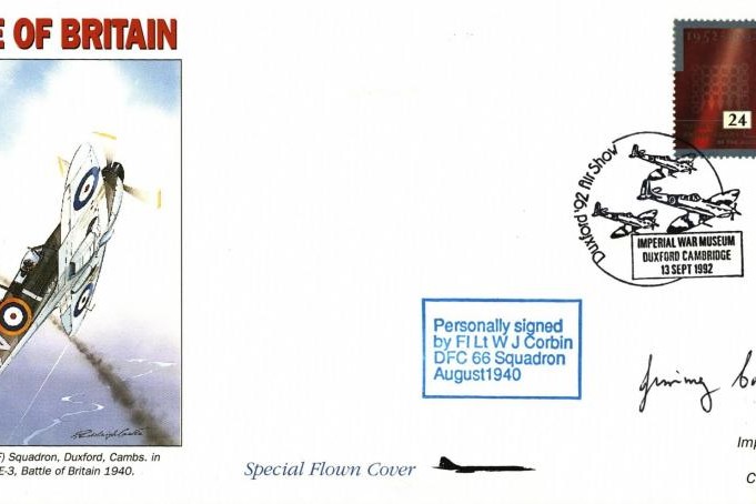 Battle Of Britain Cover Signed W J Corbin A BoB Pilot 66 And 610 Squadrons