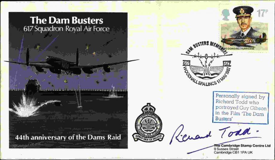 Dambusters 617 Squadron Cover Signed Actor  Richard Todd