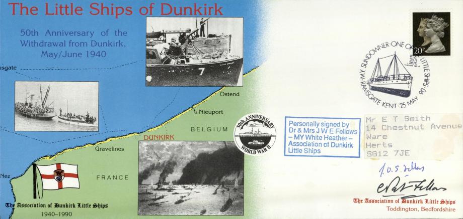 Dunkirk Little Ships cover Sgd Dr and Mrs J W E Follows