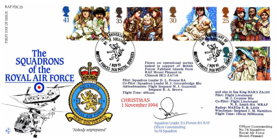 78 Squadron FDC Signed by Sq L D L Prowse the OC of 78 Squadron