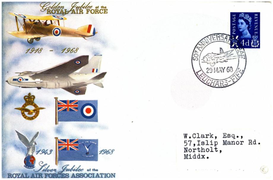 Golden Jubilee of The RAF FDC RAF Leuchars Postmark