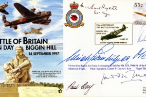 Battle of Britain Cover Signed By Doe Day Lucas Hyatt Steinhilper