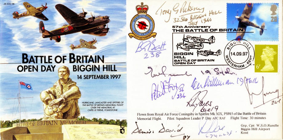 Battle of Britain Cover Signed By 9 BoB Pilots