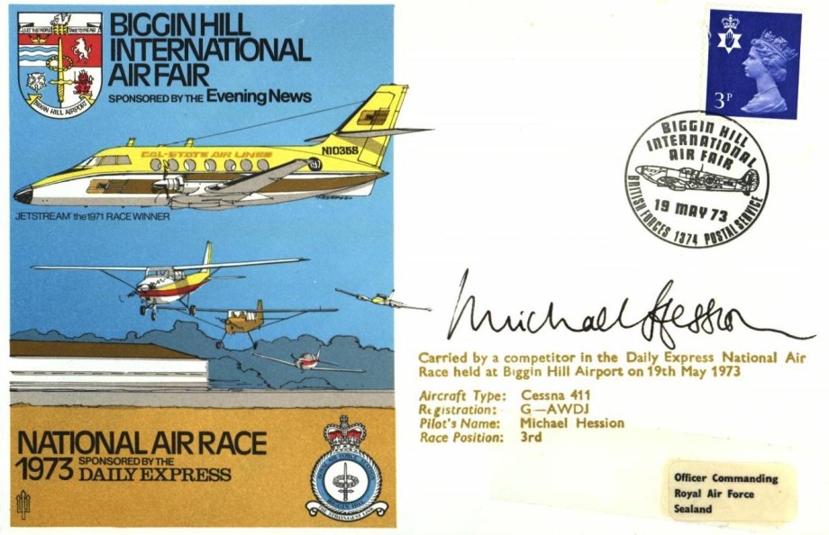 Biggin Hill Air Fair 1973 cover Sgd Michael Hession