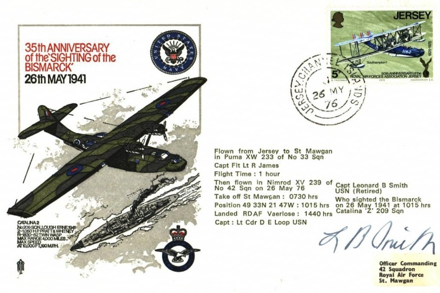 Bismarck cover Sgd L B Smith USN