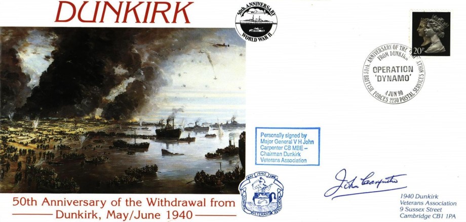 Dunkirk cover Sgd maj gen V H John Carpenter