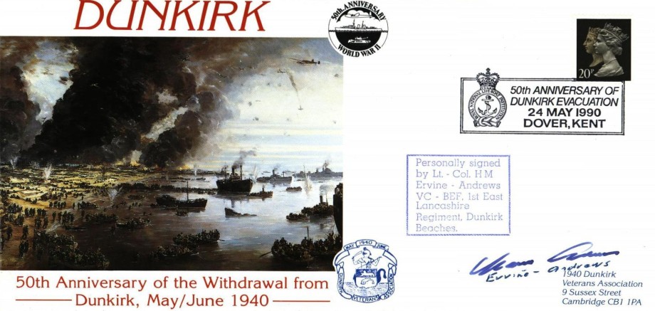 Dunkirk cover Sgd H M Ervine-Andrews