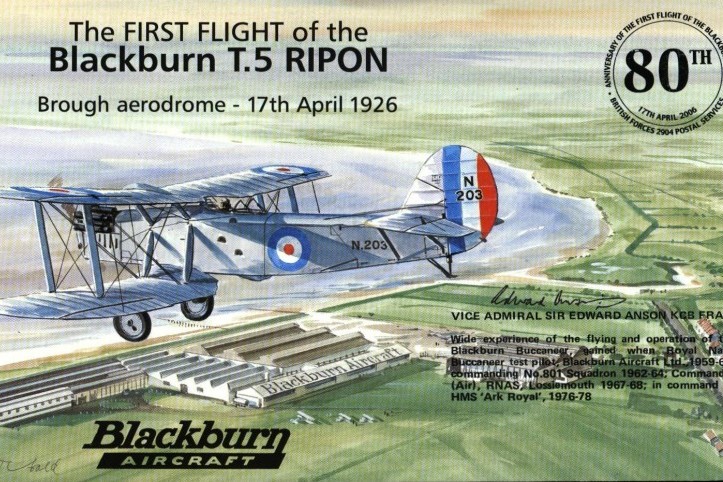 Blackburn T5 cover Sgd Sir Edward Anson CO of 801 Sq