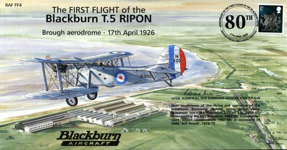 Blackburn T5 cover Sgd Sir Edward Anson CO of 801 Sq