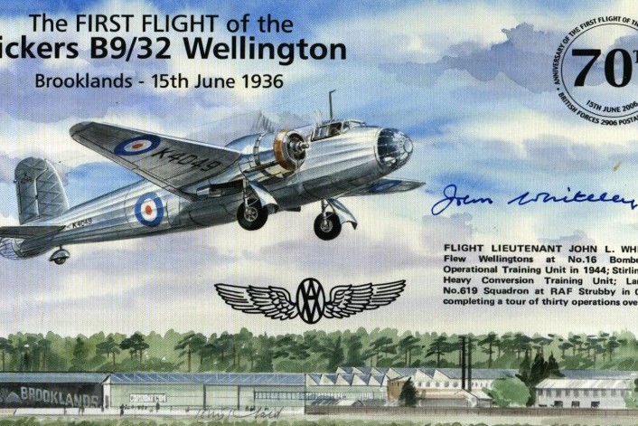 Vickers B9/32 Wellington cover Sgd J L Whitely of 619 Sq