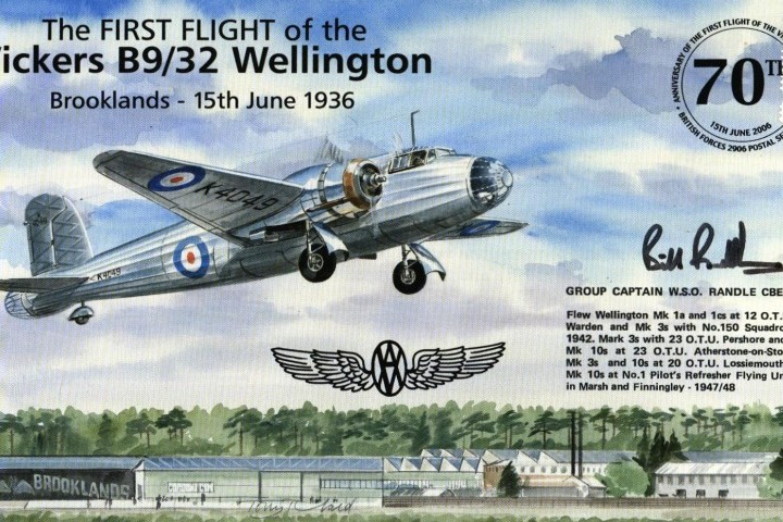 Vickers B9/32 Wellington cover Sgd Bill Randle of 150 Sq
