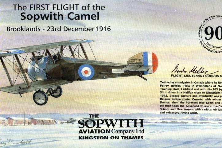 Sopwith Camel cover sgd G Mellor 103 Sq
