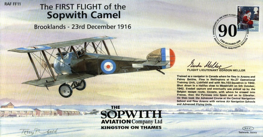 Sopwith Camel cover sgd G Mellor 103 Sq