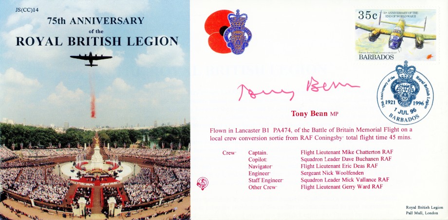 75th Anniversary of Royal British Legion Sgd Tony Benn