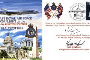 Last RAF VC10 Flight cover Sgd Lumb and Meurlin