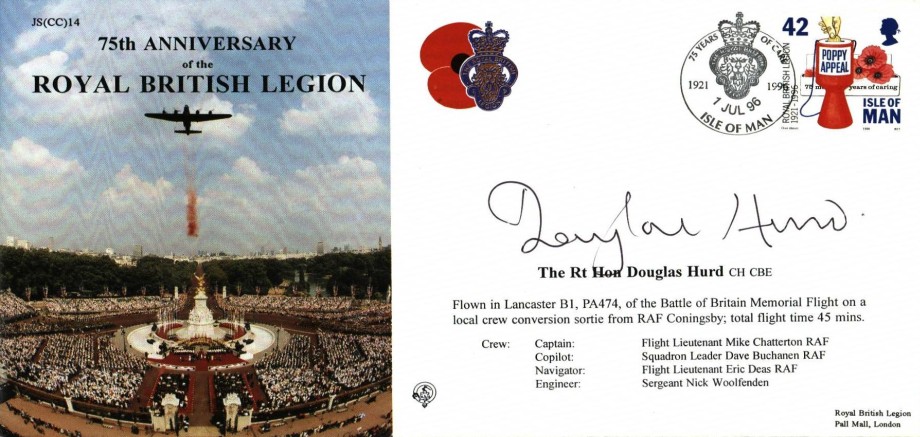 British Legion cover Sgd Douglas Hurd