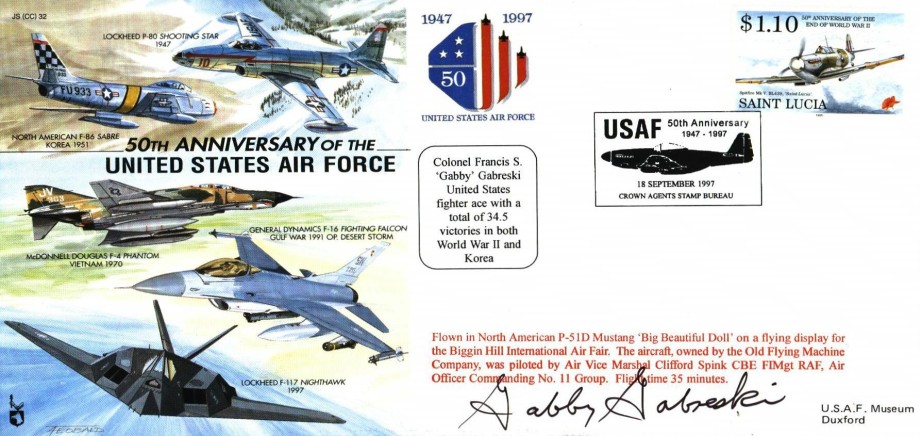 50th Anniversary of the USAF cover Sgd Gabreski