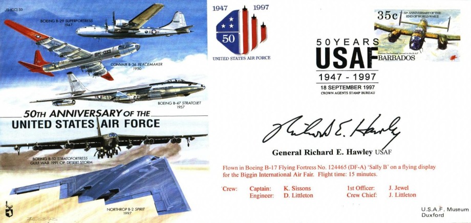 50th Anniversary of the USAF cover Sgd Hawley