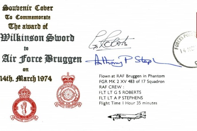 Award of the Wilkinson Sword to RAF Bruggen Sgd G S Roberts and A P Stephens