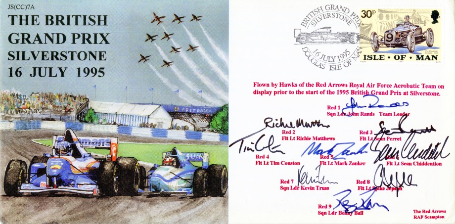 Red Arrows Silverstone 1995 Cover Signed All Pilots