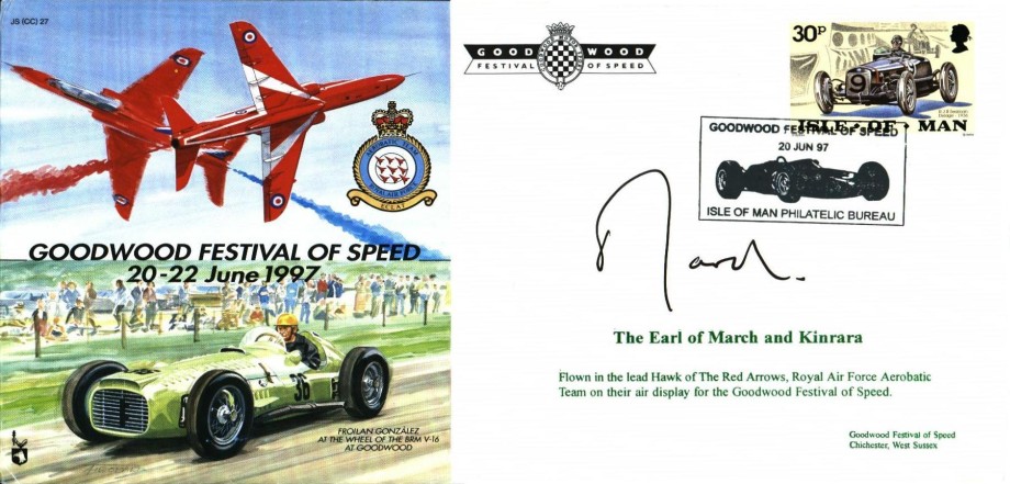 Red Arrows Goodwood 1997 cover Sgd Earl of March