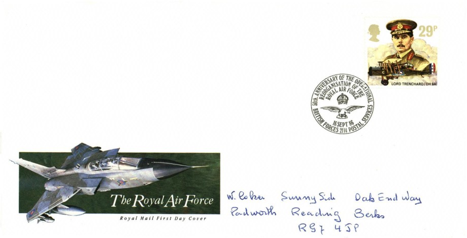The RAF - 16th September 1986 FDC Special postmark 