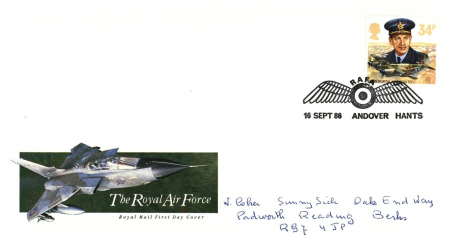 The RAF - 16th September 1986 FDC Andover postmark