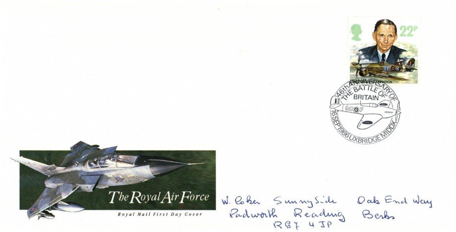 The RAF - 16th September 1986 FDC Uxbridge postmark